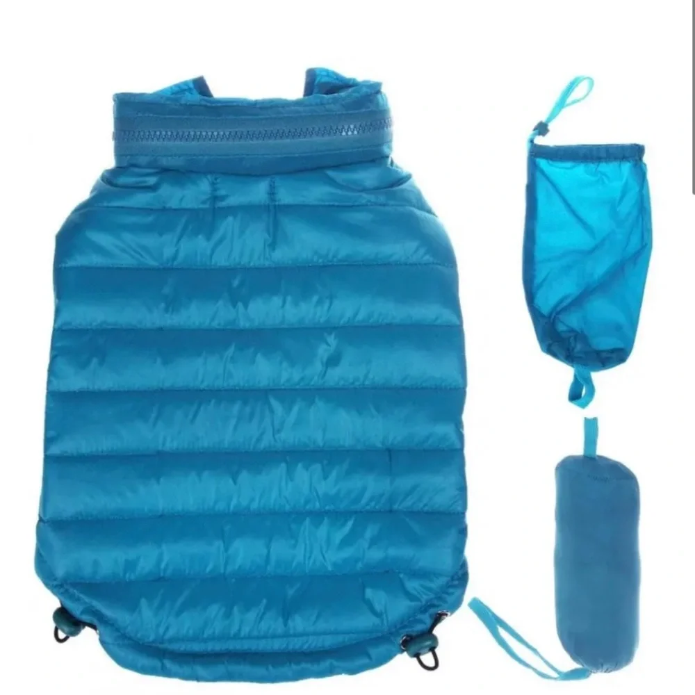 PET LIFE ADJUSTABLE BLUE SPORTY AVALANCHE DOG COAT WITH POP OUT ZIPPERED HOOD XL